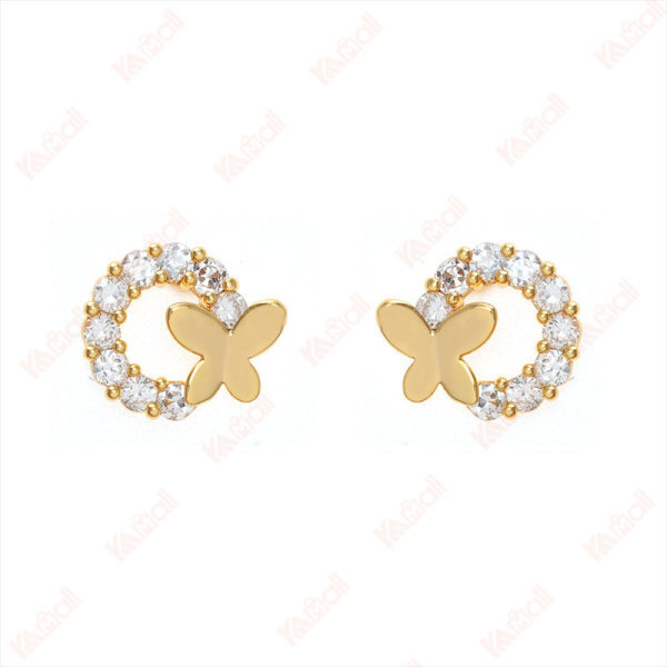 exquisite k gold butterfly earrings